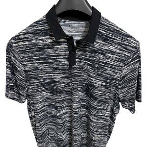 Under Armour Polo Mens Large Black Geometric ISO Chill Performance Golf